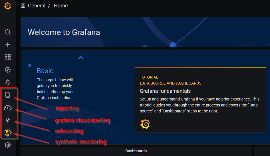 fig 01 - grafana cloud new options